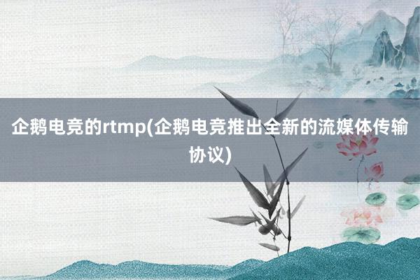 企鹅电竞的rtmp(企鹅电竞推出全新的流媒体传输协议)