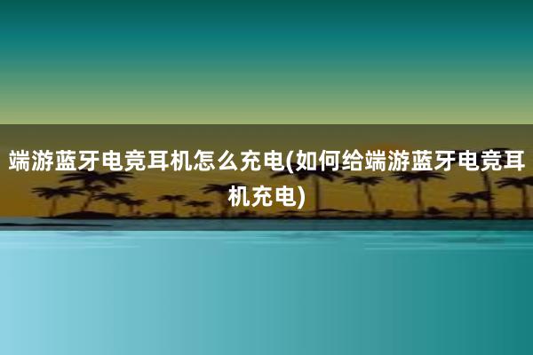 端游蓝牙电竞耳机怎么充电(如何给端游蓝牙电竞耳机充电)