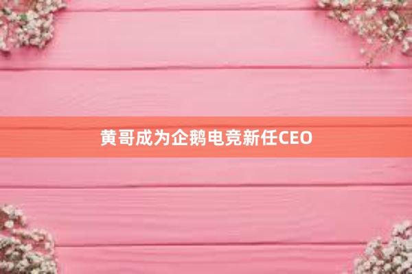 黄哥成为企鹅电竞新任CEO