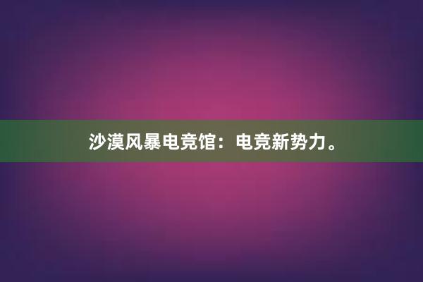 沙漠风暴电竞馆：电竞新势力。