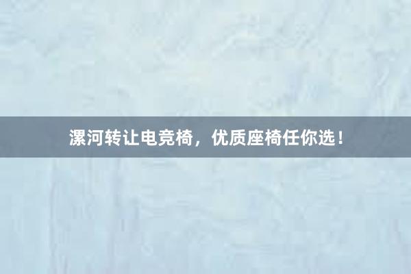 漯河转让电竞椅，优质座椅任你选！